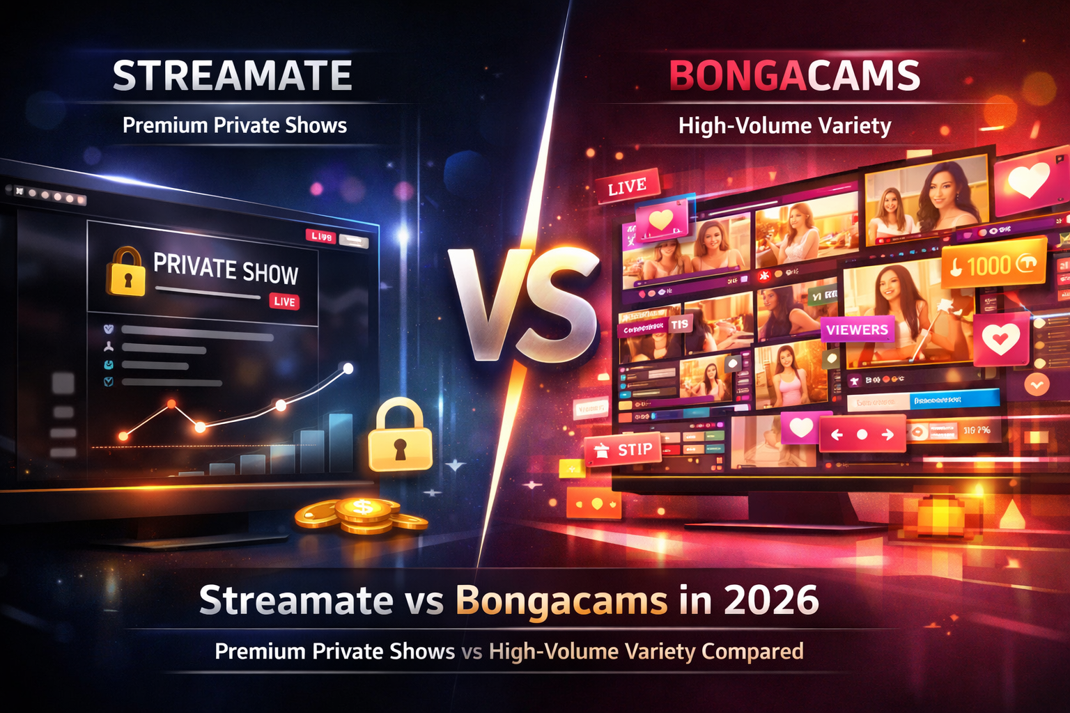 Streamate vs Bongacams in 2026: Premium Private Shows vs High-Volume Variety Compared