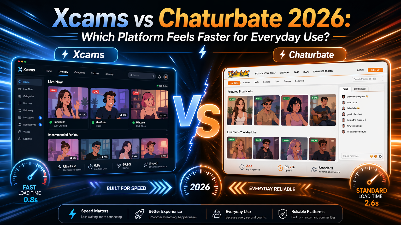 Xcams vs Chaturbate 2026: Which Platform Feels Faster for Everyday Use?